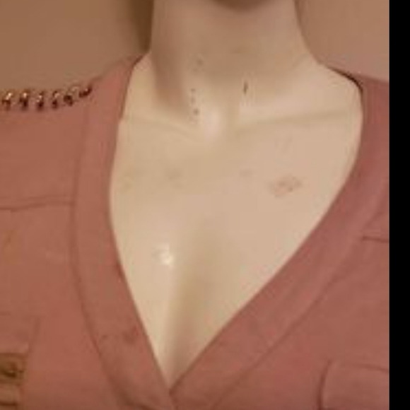 Beautiful beige with gold buttons BEBE top fits SMALL or MEDIUM - Picture 3 of 4